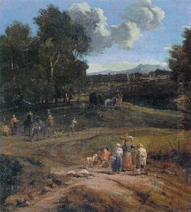 Figures In A Wooded Landscape by Pieter Bout