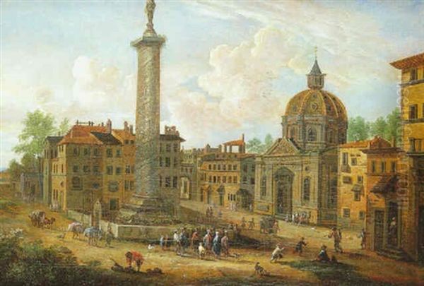 Vue De La Piazza Colona A Rome - view 1