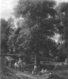 Le Repos Des Paysans Dans Un Paysage Boise by Pieter Bout