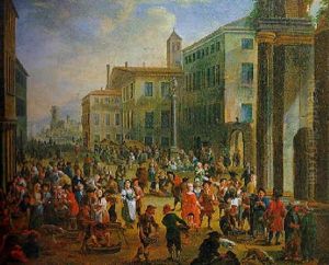 Scene De Marche Dans Une Ville En Italie by Pieter Bout