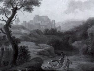 Scene Pastorale Pres D'une Ville Fortifiee by Pieter Bout