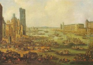 A Capriccio View Of Paris With The River Seine And The Palais Du Louvre