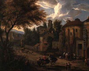 Scene De Marche En Italie by Pieter Bout