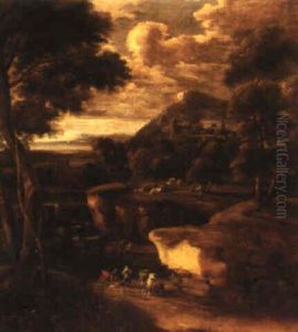 An Italianate River Landscape With Fishermen by Pieter Bout