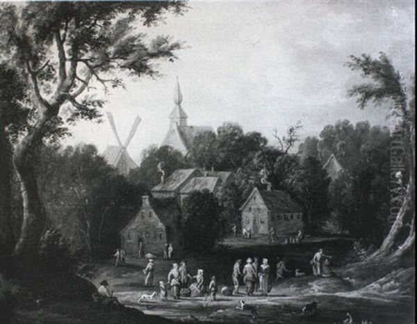 Peasants By A Village - view 1