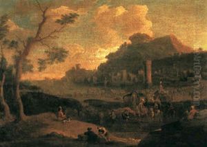 A Caravan By A Levantine Port by Pieter Bout