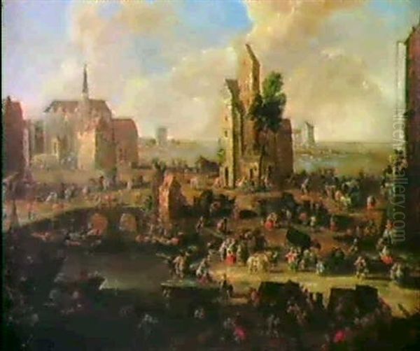 Eine Hafenstadt Mit Vielen Figuren - view 1