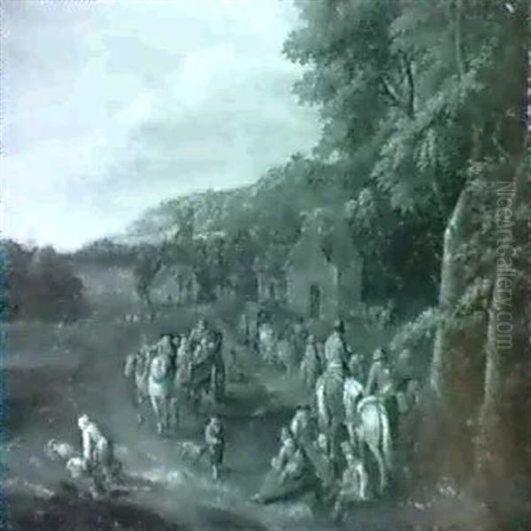 Travellers And Peasants On A Country Road. - view 1