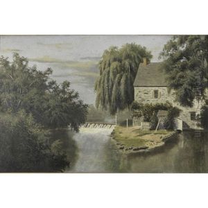 House By A Waterfall by Dewitt Clinton Boutelle