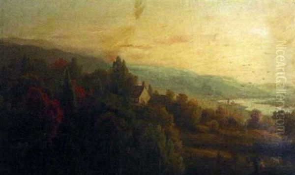 River Valley Landscape With Figures - view 1