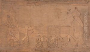 Procession De Femmes Et D'anes by Bernard Boutet De Monvel