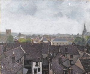 Les Toits Mauves A Nemours by Bernard Boutet De Monvel