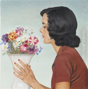 Le Bouquet Ou Mrs. Gilbert Kahn by Bernard Boutet De Monvel