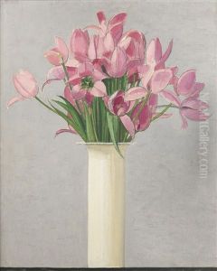 Tulipes Roses Dans Un Vase Blanc Tulipes Roses Dans Un Vase Blanc