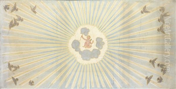 Etude Pour Le Ciel De Lit De La Chambre De Jane Renouardt A Saint-cloud - view 1
