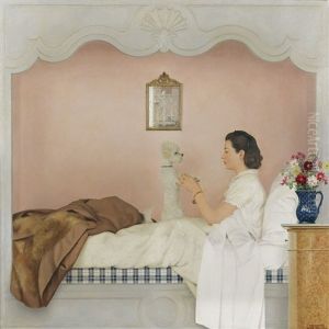 Sylvie Et Son Chien Champagne by Bernard Boutet De Monvel