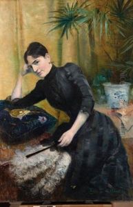 Elegante Dans Un Interieur by Charles Boutet De Monvel
