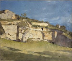 Grottes Troglodytes ; Maisons Troglodytes A Bourre by Louis Maurice Boutet de Monvel