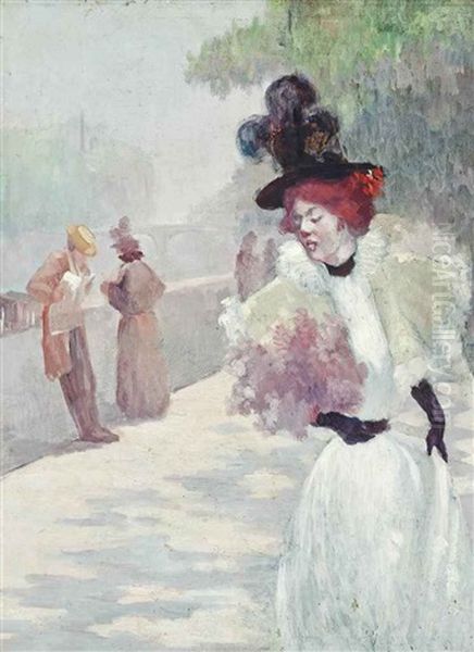 Une Elegante Sur Le Quai Conti, Paris - view 1