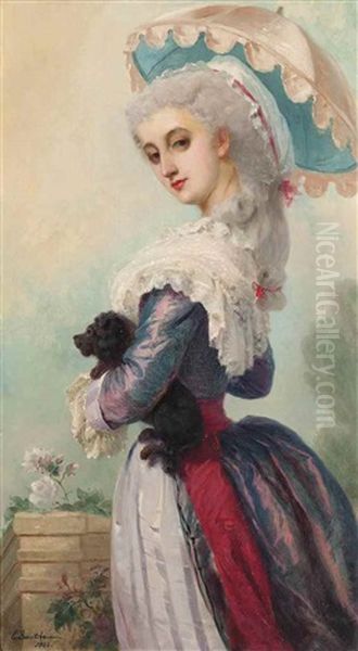Une Elegante Au Chien - view 1