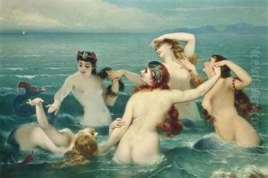 Mermaids Frolicking by Charles Edouard Boutibonne