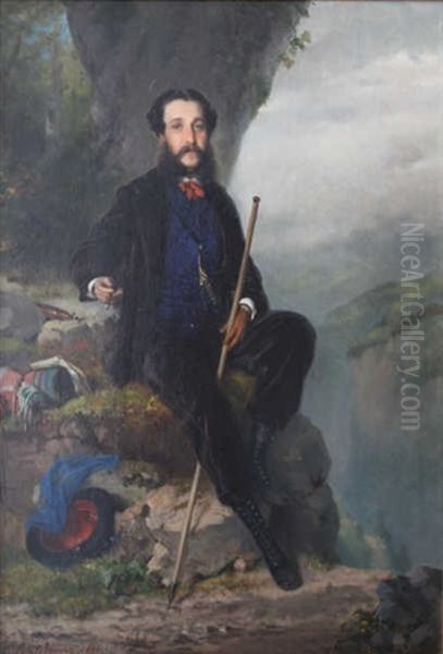 Homme Assis Sur Un Rocher - view 1