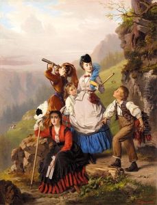 The Young Mountaineers by Charles Edouard Boutibonne