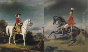Portrait Of Queen Victoria Mounted On A Horse by Charles Edouard Boutibonne