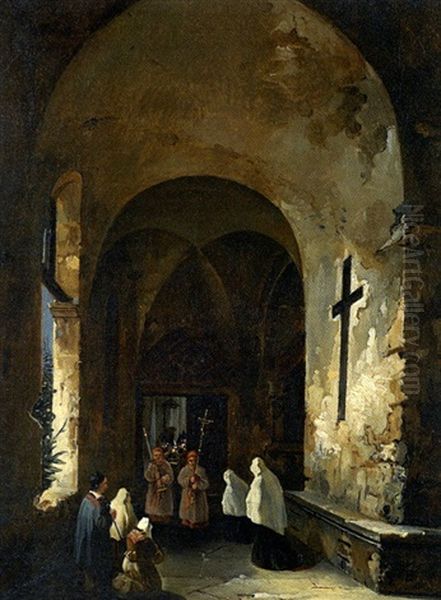 Procession Dans Un Cloitre - view 1