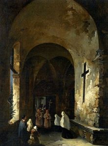 Procession Dans Un Cloitre