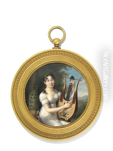 Felicite-louise-julie-constance De Durfort, Marquise De Beurnonville (1782-1808) In A Landscape Playing A Lyre - view 1