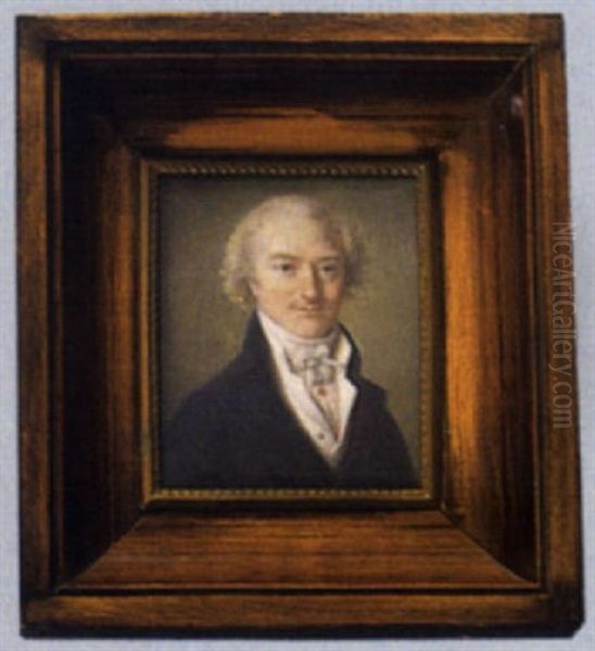 Portrait De Regere, Coursier De L'empereur Napoleon 1er, Redingote Bleue, Gilet Et Cravate Blanc - view 1