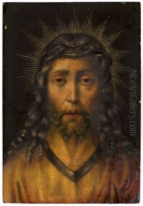 Vera Icon: Christus Mit Der Dornenkrone Im Glorienschein (bouts, Albrecht Oder Dieric - Nachfolge) by Dieric the Elder Bouts