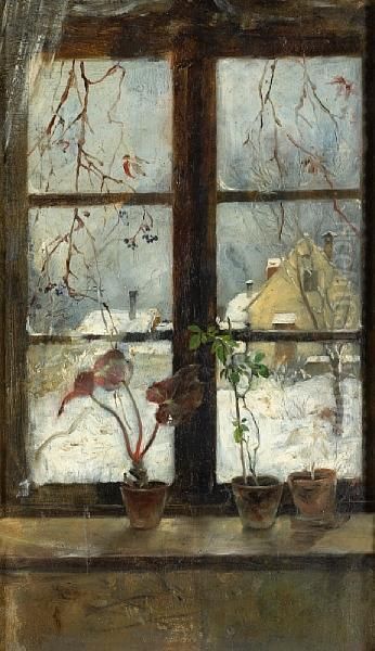 Snow Scene Through A Winter Window - view 1