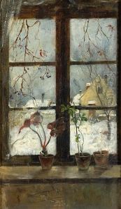 Snow Scene Through A Winter Window by Henry Alexander