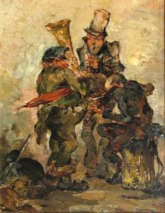 Three Musicians With A Dog by Henry Alexander