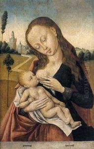 La Vierge A L'enfant Sur Fond De Paysage by Dieric the Elder Bouts