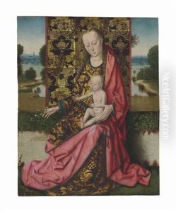 The Virgin And Child Before A Gold Brocaded Cloth Of Honor by Dieric the Younger Bouts