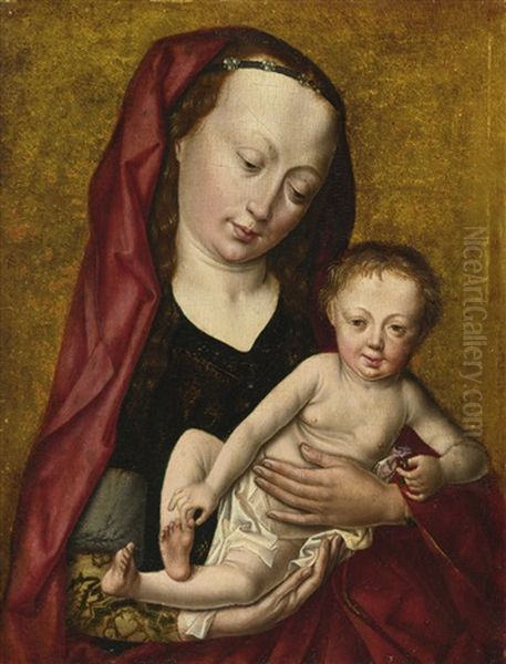 Virgin And Child Holding A Carnation - view 1