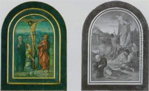 Le Christ En Croix Entoure De La Vierge, Saint Jean Et La Madeleine