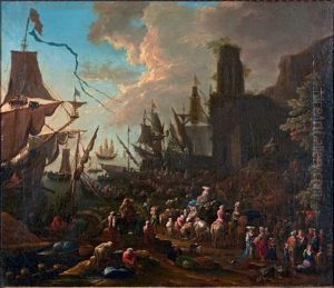 Scene De Port Animee De Personnages by Peeter Bouts