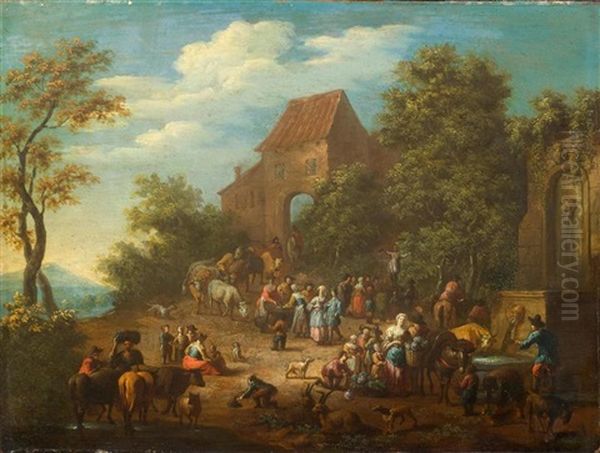 Merry Gathering At A Fair - view 1