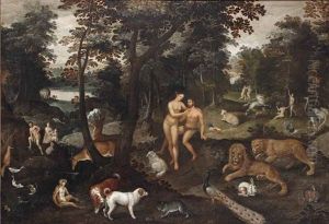 The Garden Of Eden With The Fall Of Men by Frederik Bouttats the Elder