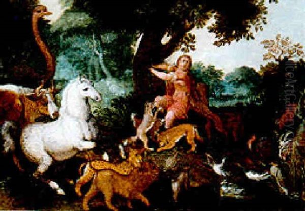 Milon De Crotone Entoure D'animaux Sauvages - view 1