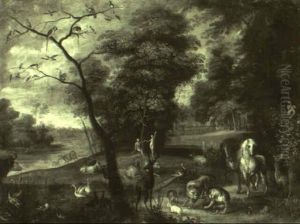 Adam Et Eve Au Paradis Terrestre by Jacob Bouttats