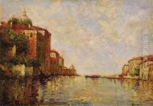 A Venetian Canal by Joseph-Antoine Bouvard