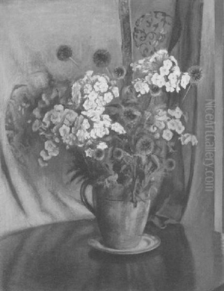 Still Life With Phlox And Globe Thistle - view 1