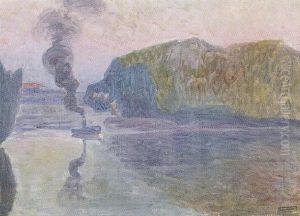 La Seine A Asnieres Sur Seine by Henry Bouvet