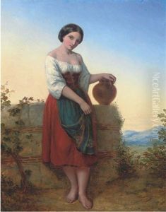By The Well by Augustus Jules Bouvier