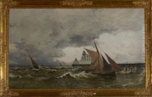 L"entree Au Port by Gustavus Arthur Bouvier